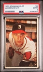 1953 Bowman Color #99 Warren Spahn - PSA 2(Good) 